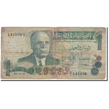 Banknote, Tunisia, 1 Dinar, 1973, 1973-10-15, KM:70, AG(1-3)