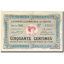 Francja, Troyes, 50 Centimes, EF(40-45), Pirot:124-7
