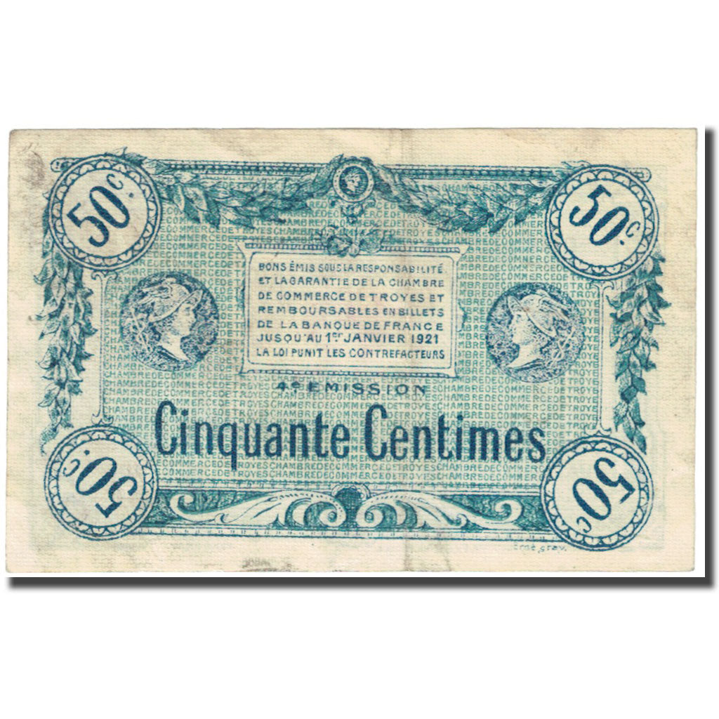 Francia, Troyes, 50 Centimes, BB, Pirot:124-7