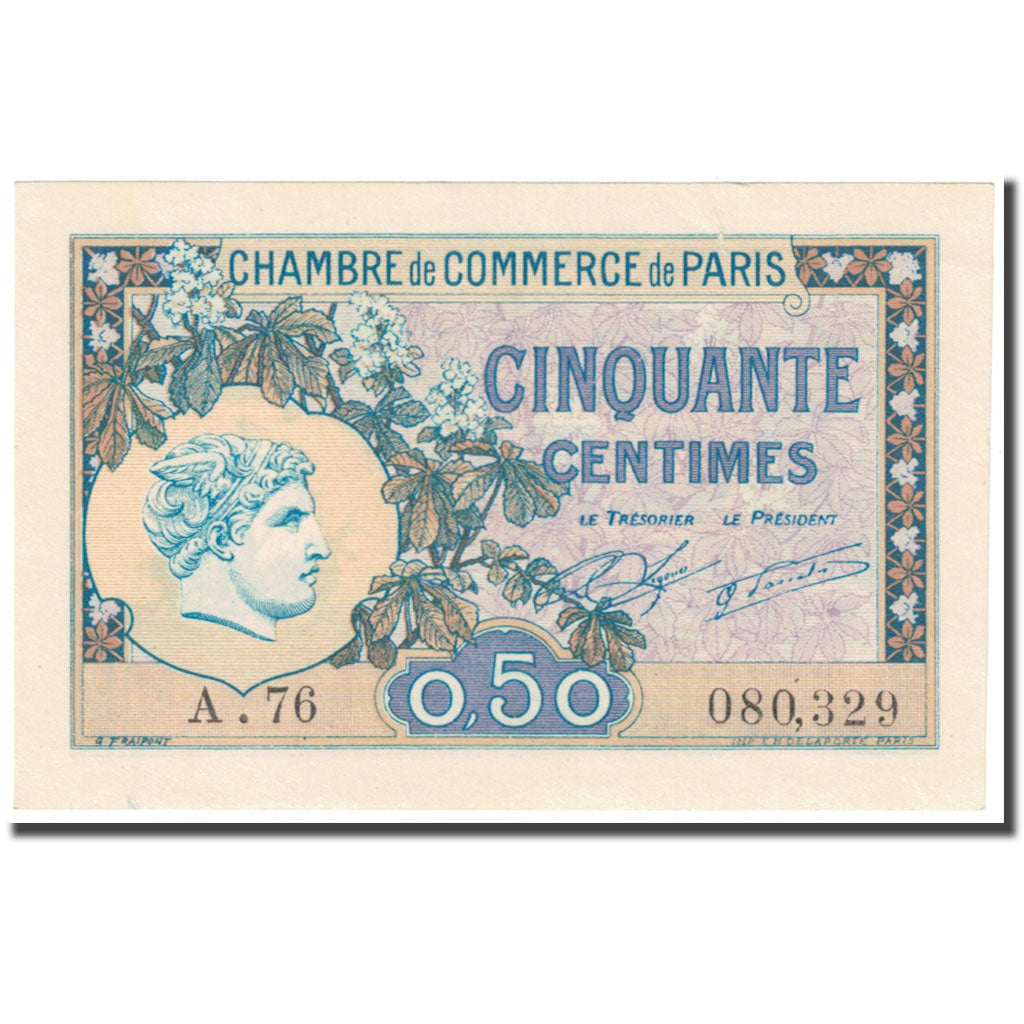 France, Paris, 50 Centimes, 1920, UNC(65-70), Pirot:97-31