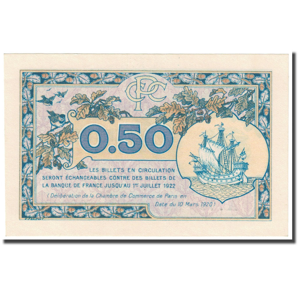 France, Paris, 50 Centimes, 1920, UNC(65-70), Pirot:97-31