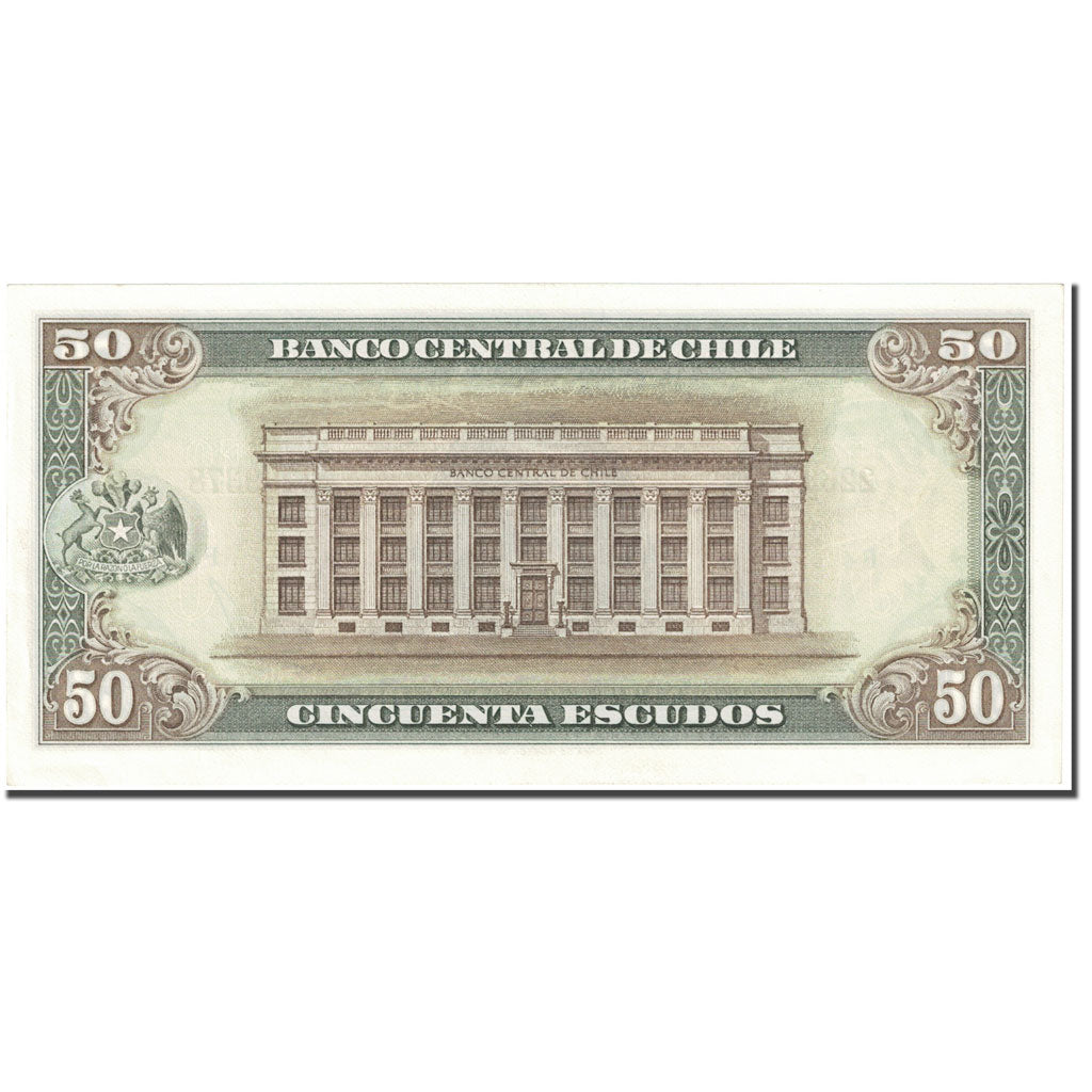Banknote, Chile, 50 Escudos, 1973-1975, Undated (1973-75), KM:140b, UNC(65-70)