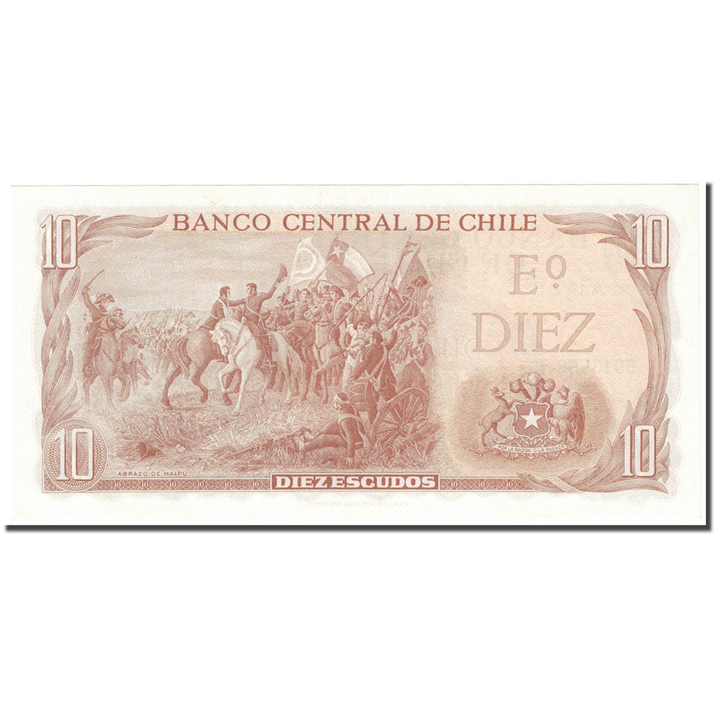 Banknote, Chile, 10 Escudos, 1967, Undated (1967), KM:143, UNC(65-70)