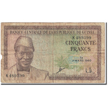 Banknote, Guinea, 50 Francs, 1960, 1960-03-01, KM:12a, AG(1-3)