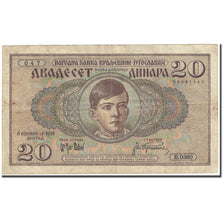 Banknote, Yugoslavia, 20 Dinara, 1936, 1936-09-06, KM:30, VF(20-25)