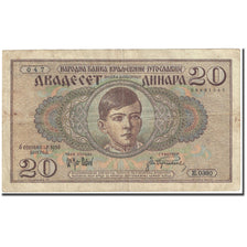 Billet, Yougoslavie, 20 Dinara, 1936, 1936-09-06, KM:30, TB