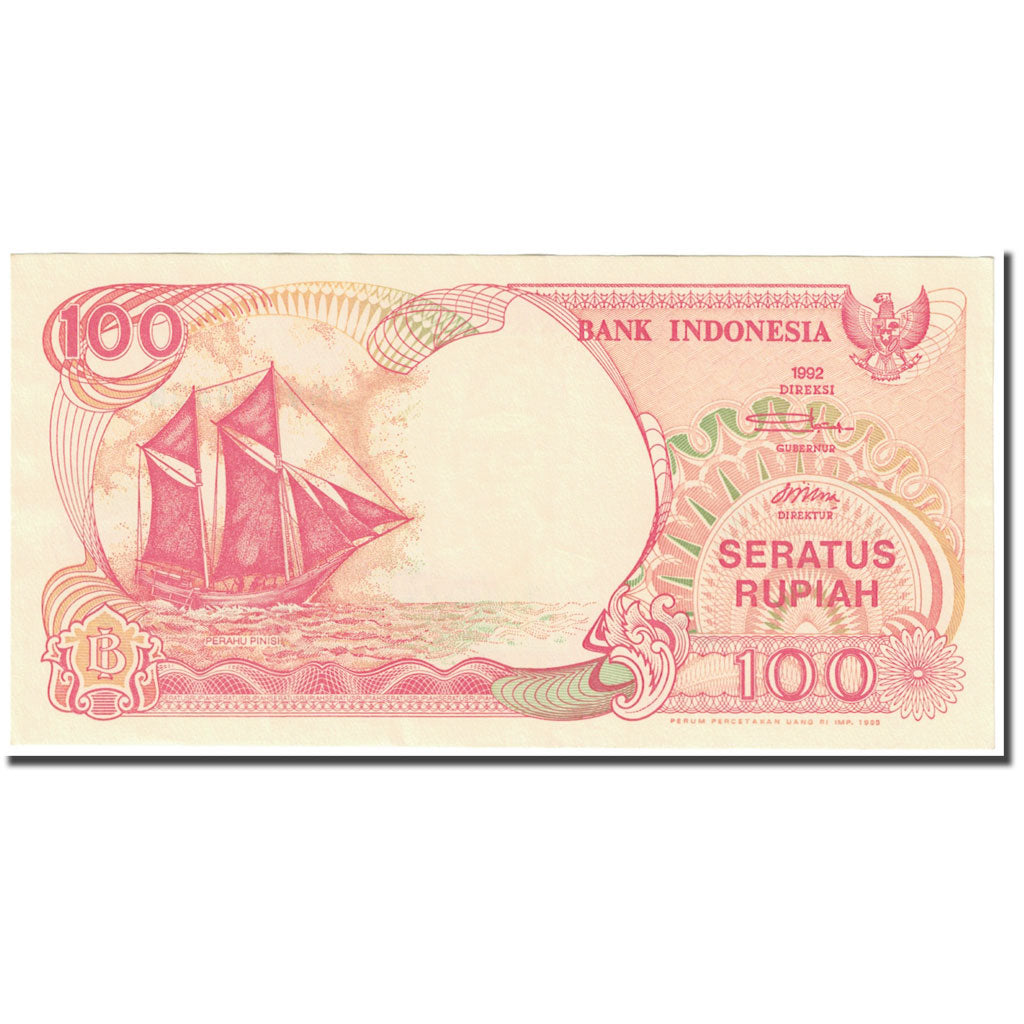 Banconote, Indonesia, 100 Rupiah, 1995, 1995 (Old Date : 1992)., KM:127d, FDS