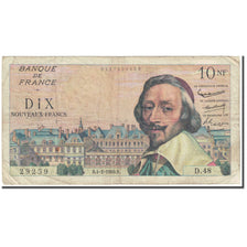 Francja, 10 Nouveaux Francs, Richelieu, 1960, 1960-02-04, VF(20-25)