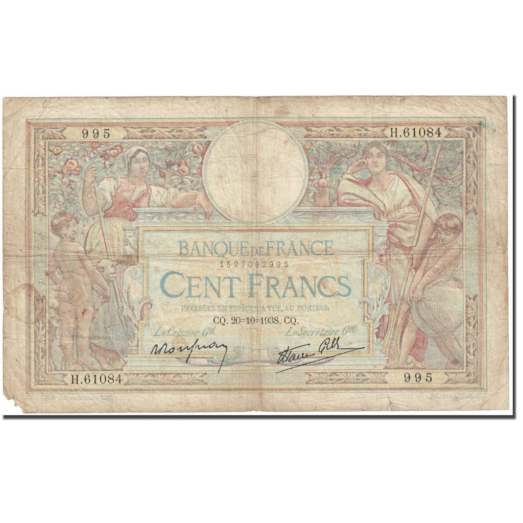 Frankrijk, 100 Francs, 1938, 1938-10-20, AB, Fayette:25.32, KM:86b