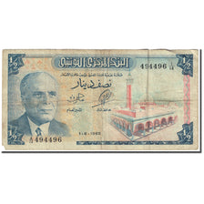 Banknote, Tunisia, 1/2 Dinar, 1965, 1965-06-01, KM:62a, VG(8-10)