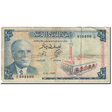 Nota, Tunísia, 1/2 Dinar, 1965, 1965-06-01, KM:62a, VG(8-10)