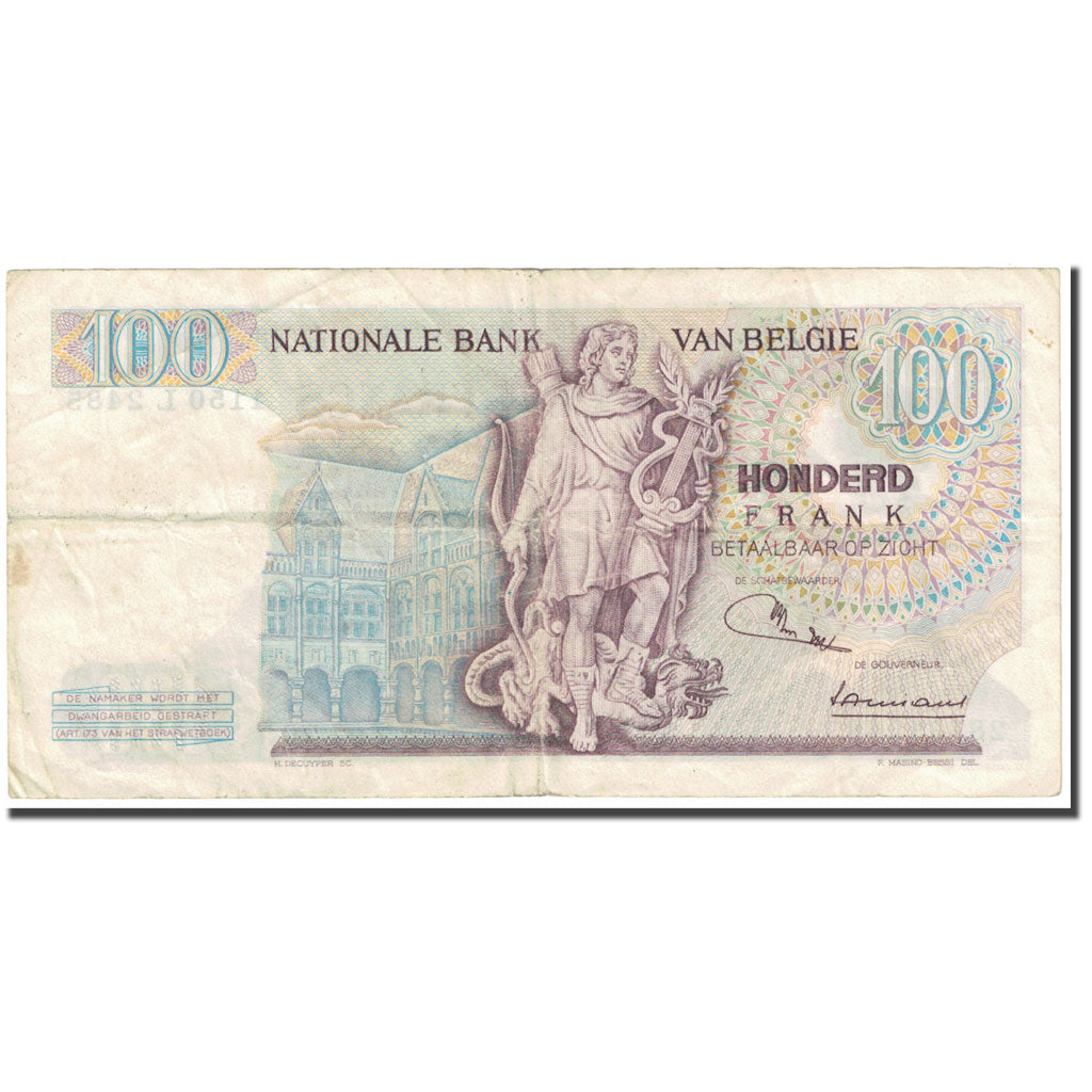 Banknote, Belgium, 100 Francs, 1970, 1970-04-17, KM:134b, VF(20-25)