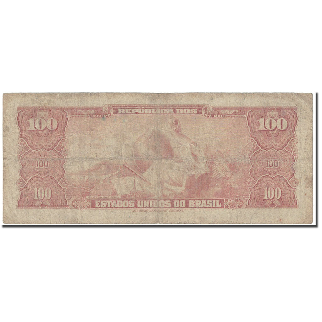 Banknote, Brazil, 100 Cruzeiros, 1955, Undated (1955), KM:153a, F(12-15)