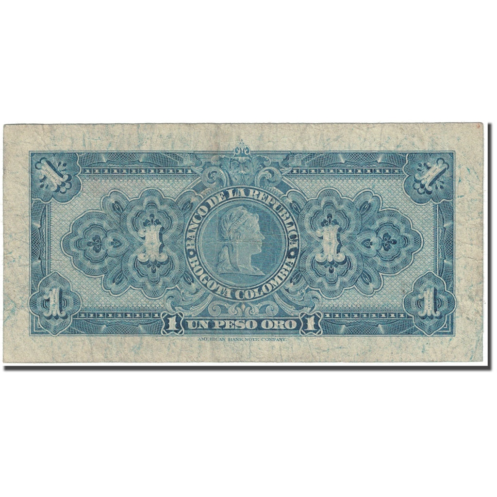 Banknote, Colombia, 1 Peso Oro, 1954, 1954-01-01, KM:380g, VF(20-25)