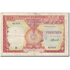 Banconote, INDOCINA FRANCESE, 10 Piastres = 10 Kip, 1953, Undated (1953)