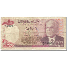 Nota, Tunísia, 1 Dinar, 1980, 1980-10-15, KM:74, VG(8-10)