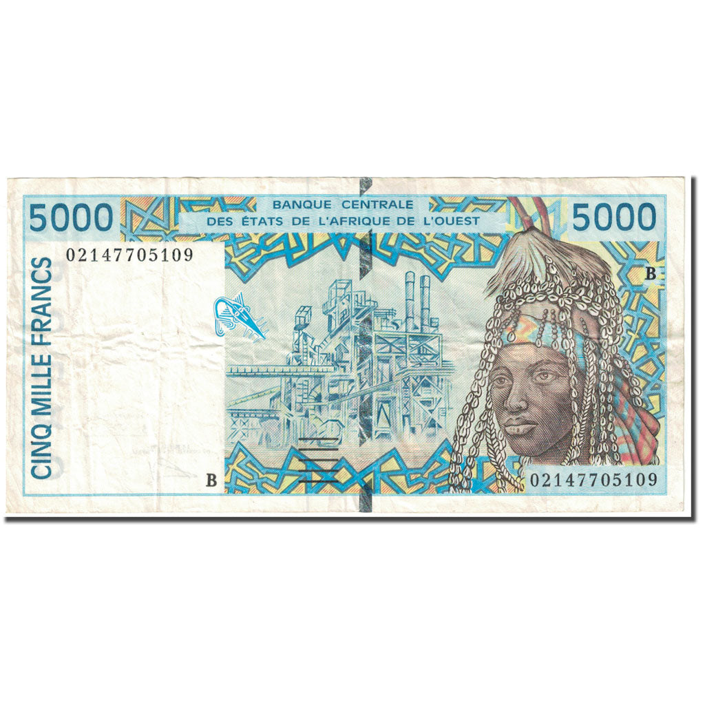 Banknote, West African States, 5000 Francs, 2002, Undated (2002), KM:213Bl