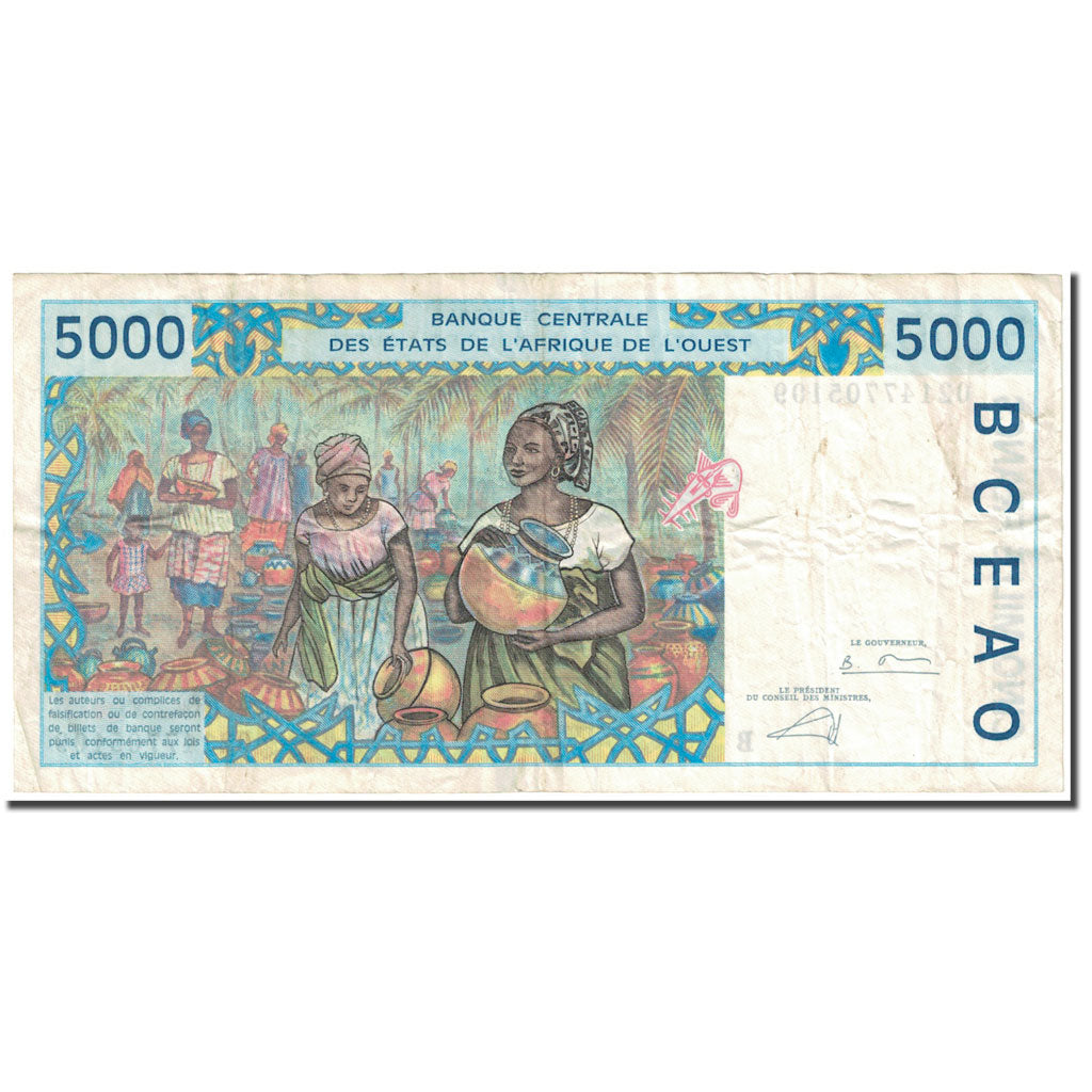 Banknote, West African States, 5000 Francs, 2002, Undated (2002), KM:213Bl