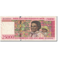Banknote, Madagascar, 25,000 Francs = 5000 Ariary, 1998, Undated (1998), KM:82