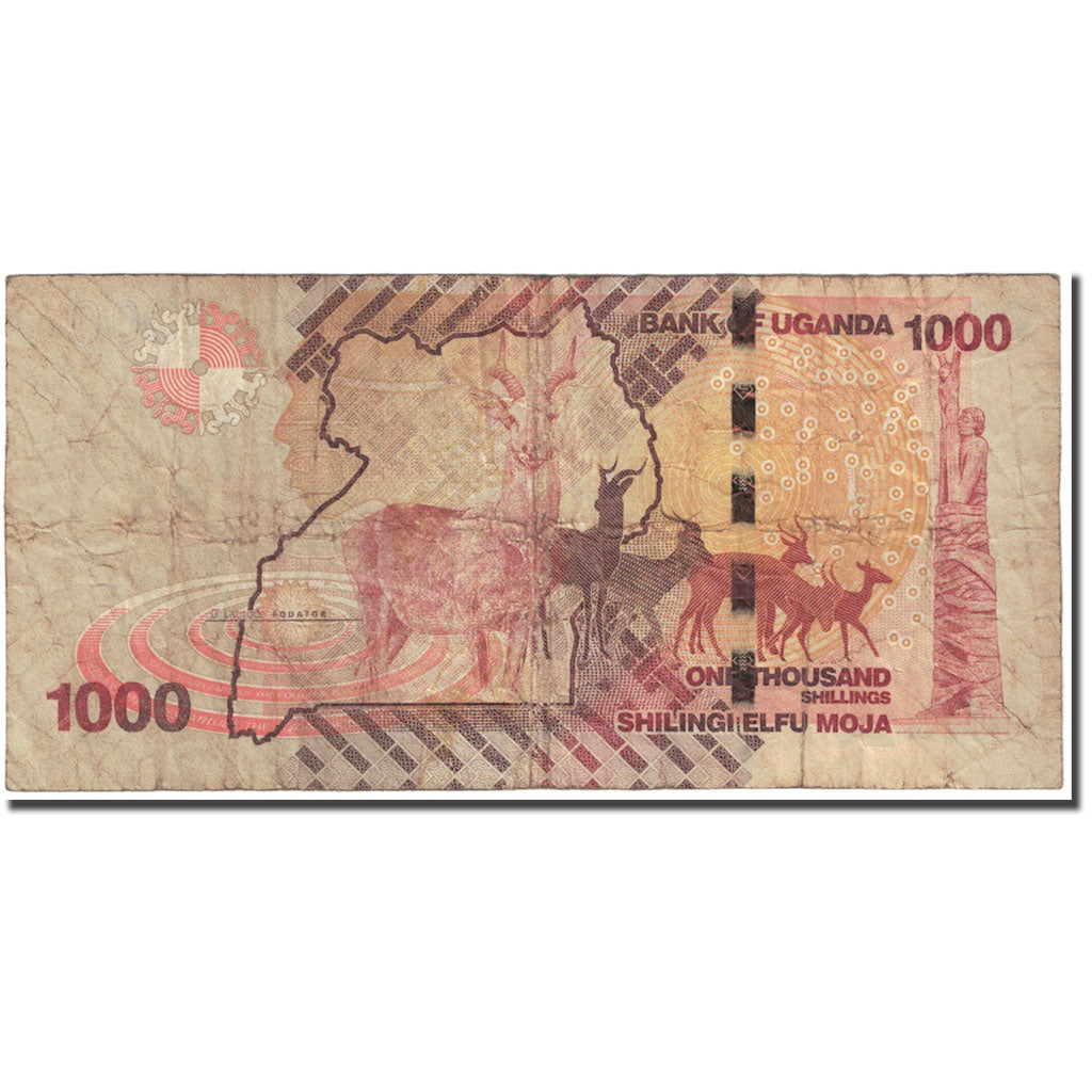 Nota, Uganda, 1000 Shillings, 2010, Undated (2010), KM:49, VG(8-10)
