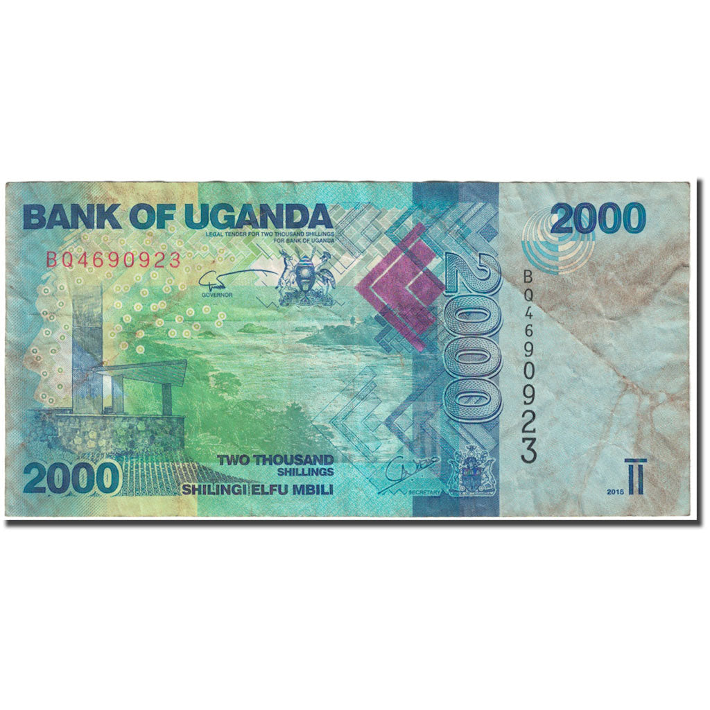 Banknote, Uganda, 2000 Shillings, 2015, Undated (2015), KM:50, VG(8-10)