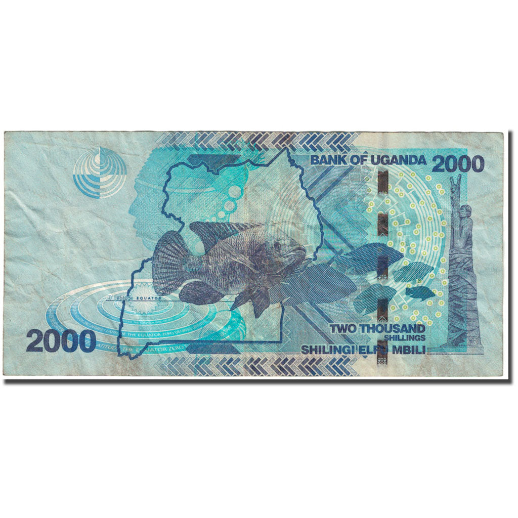 Banknote, Uganda, 2000 Shillings, 2015, Undated (2015), KM:50, VG(8-10)