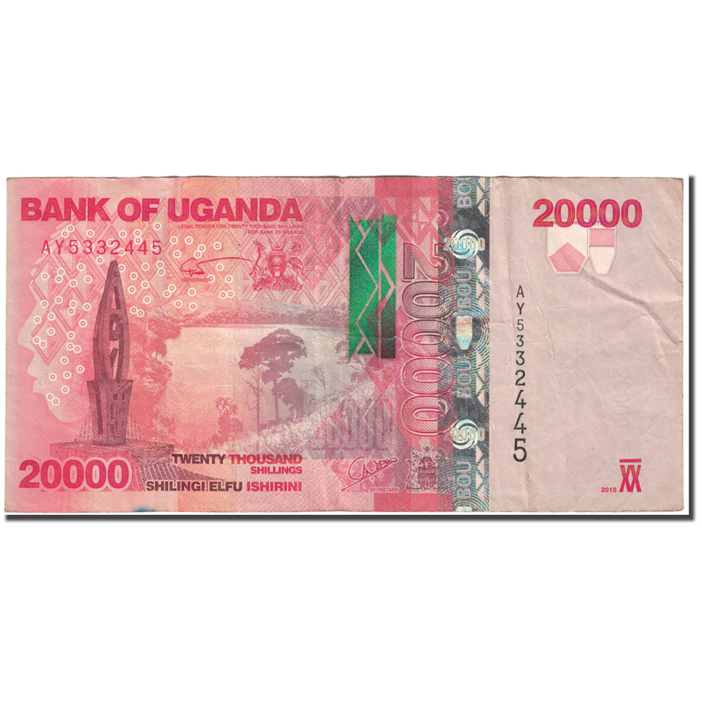 Banknote, Uganda, 20,000 Shillings, 2015, Undated (2015), KM:53, VF(20-25)