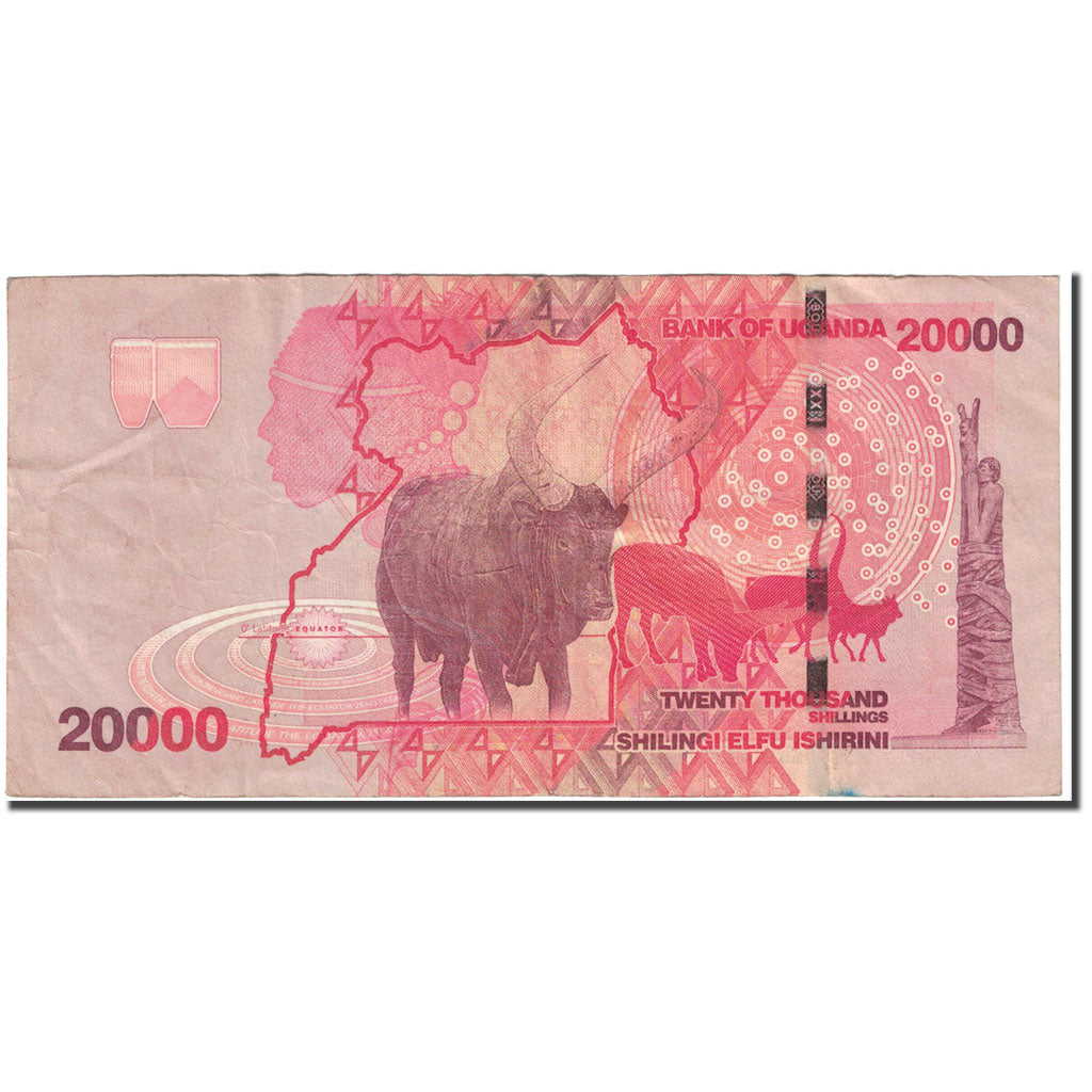 Banknote, Uganda, 20,000 Shillings, 2015, Undated (2015), KM:53, VF(20-25)