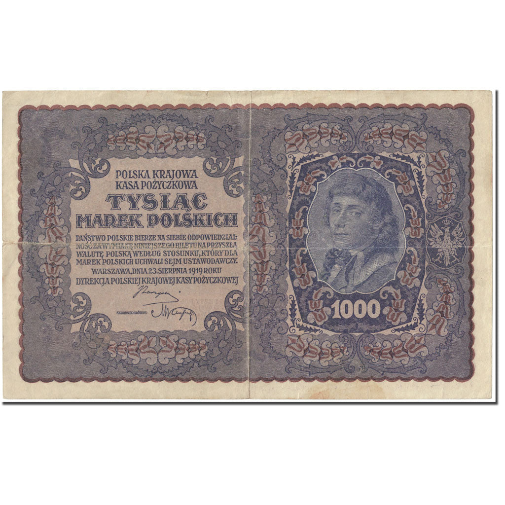 Banknote, Poland, 1000 Marek, 1919, 1919-08-23, KM:29, VF(20-25)