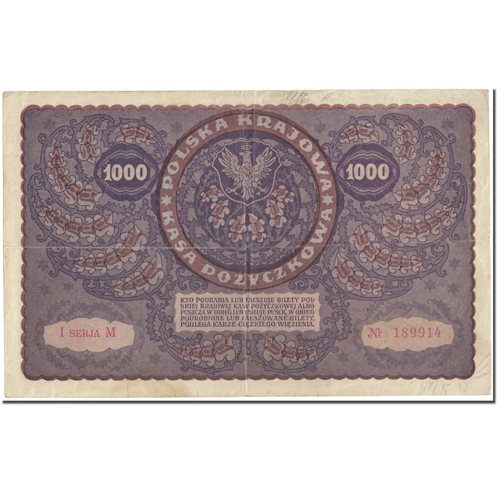 Banknote, Poland, 1000 Marek, 1919, 1919-08-23, KM:29, VF(20-25)
