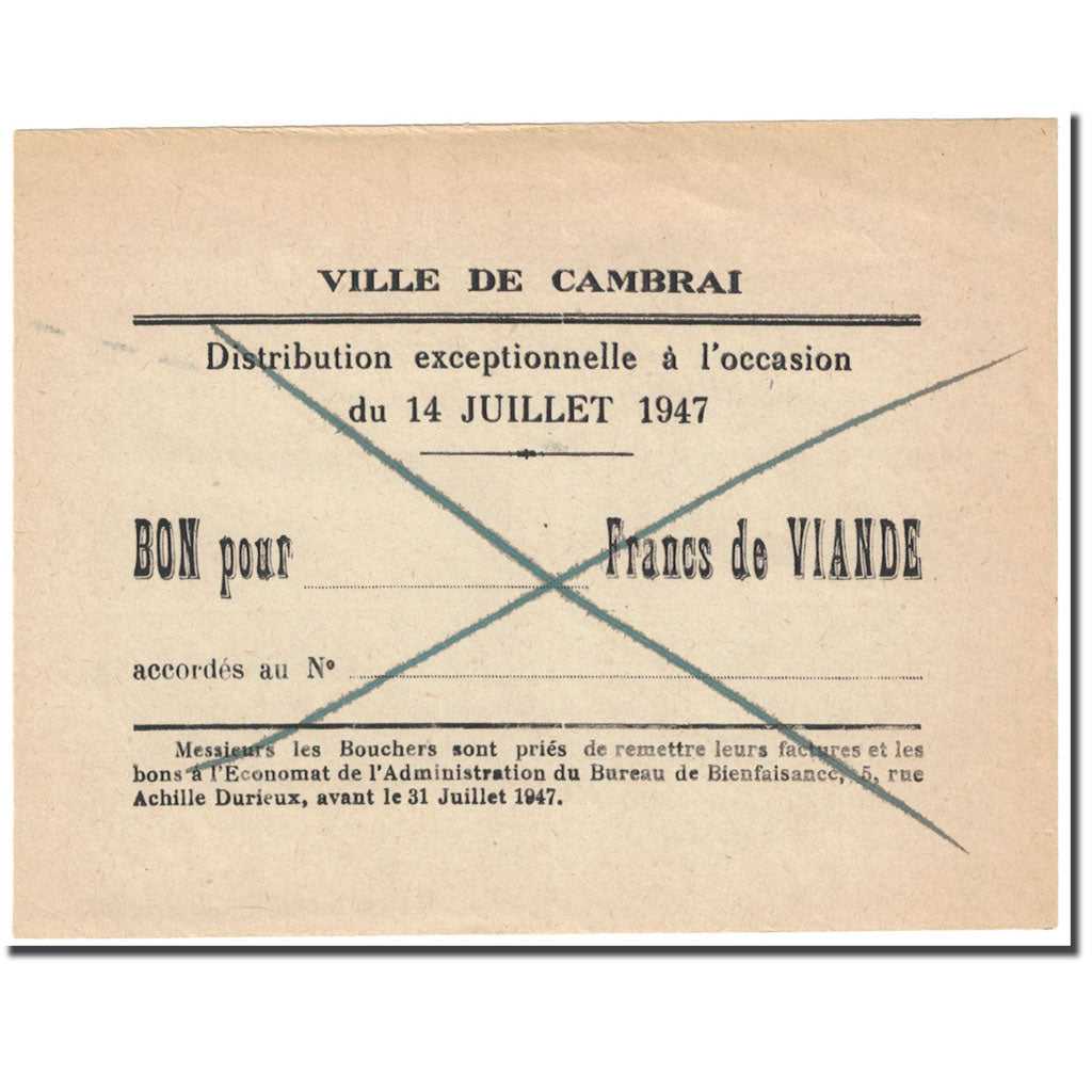France, Cambrai, 1947, Distribution Exceptionnelle, UNC(63)