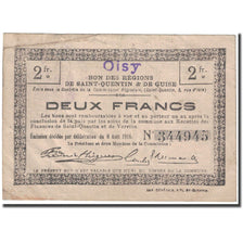 France, Oisy, 2 Francs, 1916, VF(20-25), Pirot:02-1704