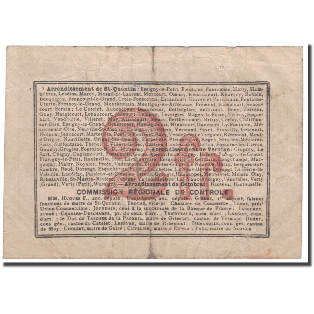 France, Oisy, 2 Francs, 1916, VF(20-25), Pirot:02-1704
