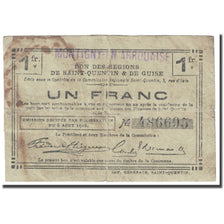 Francia, Montigny En Arrouaise, 1 Franc, 1916, MB, Pirot:02-1592