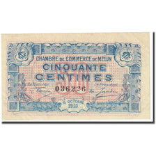 France, Melun, 50 Centimes, 1915, AU(50-53), Pirot:80-1