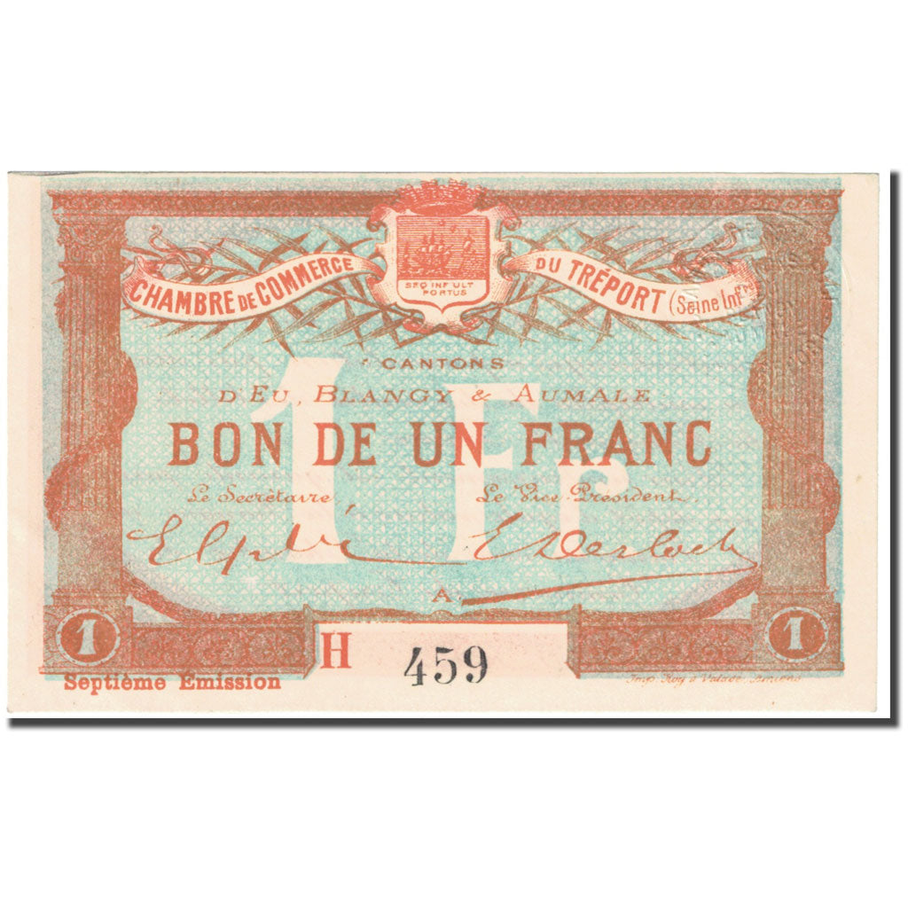 Francia, Le Tréport, 1 Franc, 1916, UNC, Pirot:71-29