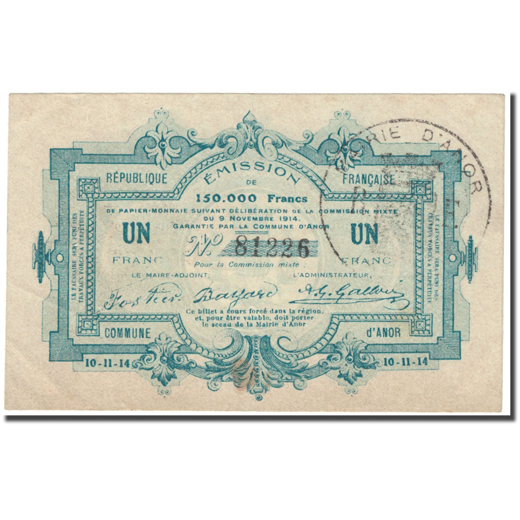 France, Anor, 1 Franc, 1914, EF(40-45), Pirot:59-83