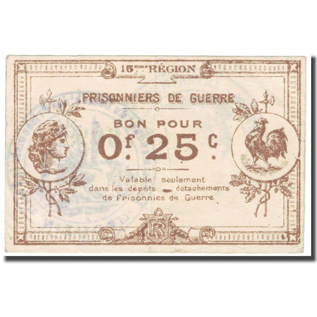 France, Serres-Carpentras, 25 Centimes, 1914-1918, Prisonniers de Guerre