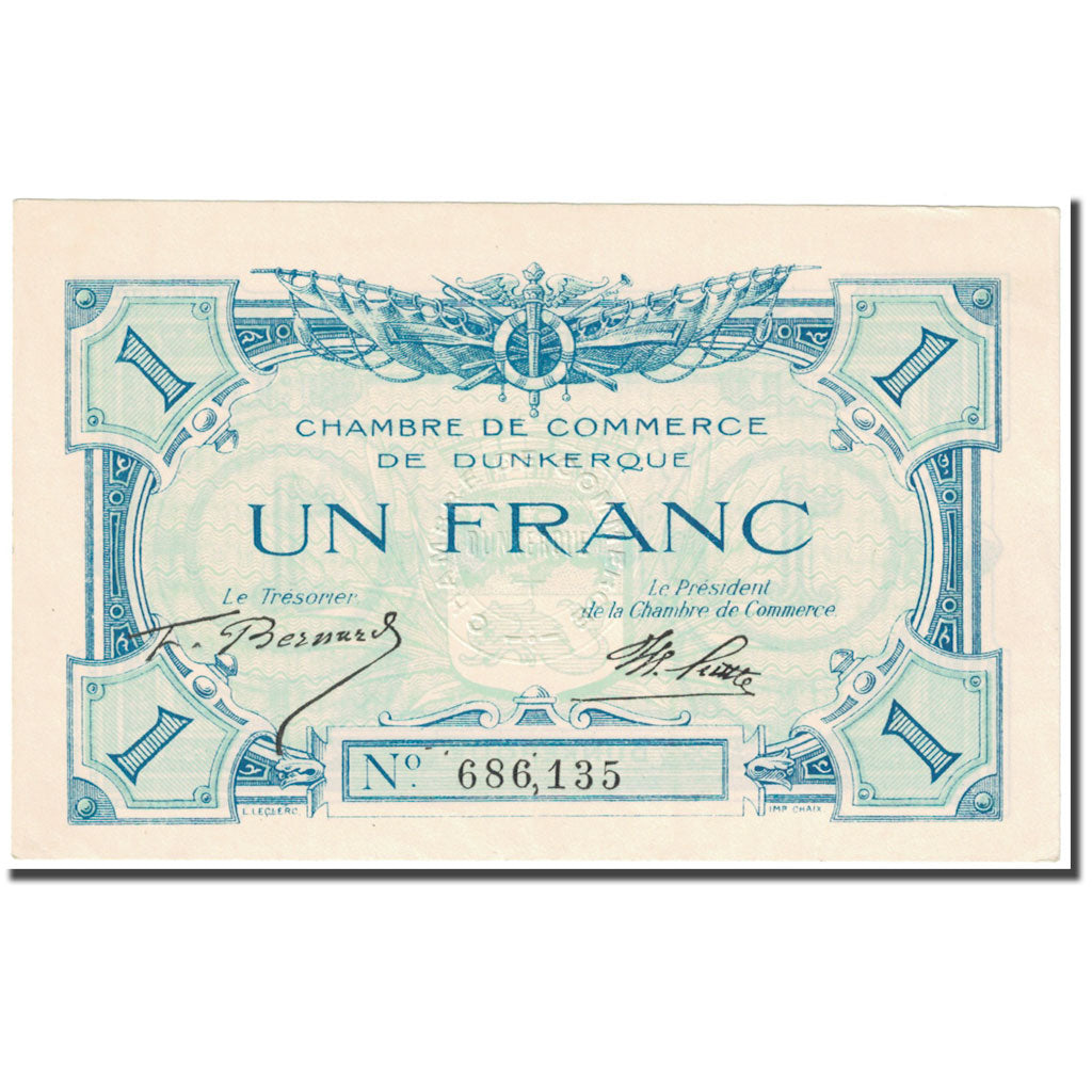 France, Dunkerque, 1 Franc, AU(55-58), Pirot:54-05