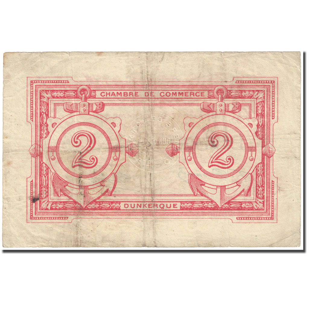 France, Dunkerque, 2 Francs, VG(8-10), Pirot:54-9