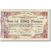 Francia, Maubeuge & Solre-le-Château, 5 Francs, 1915, B, Pirot:59-1818