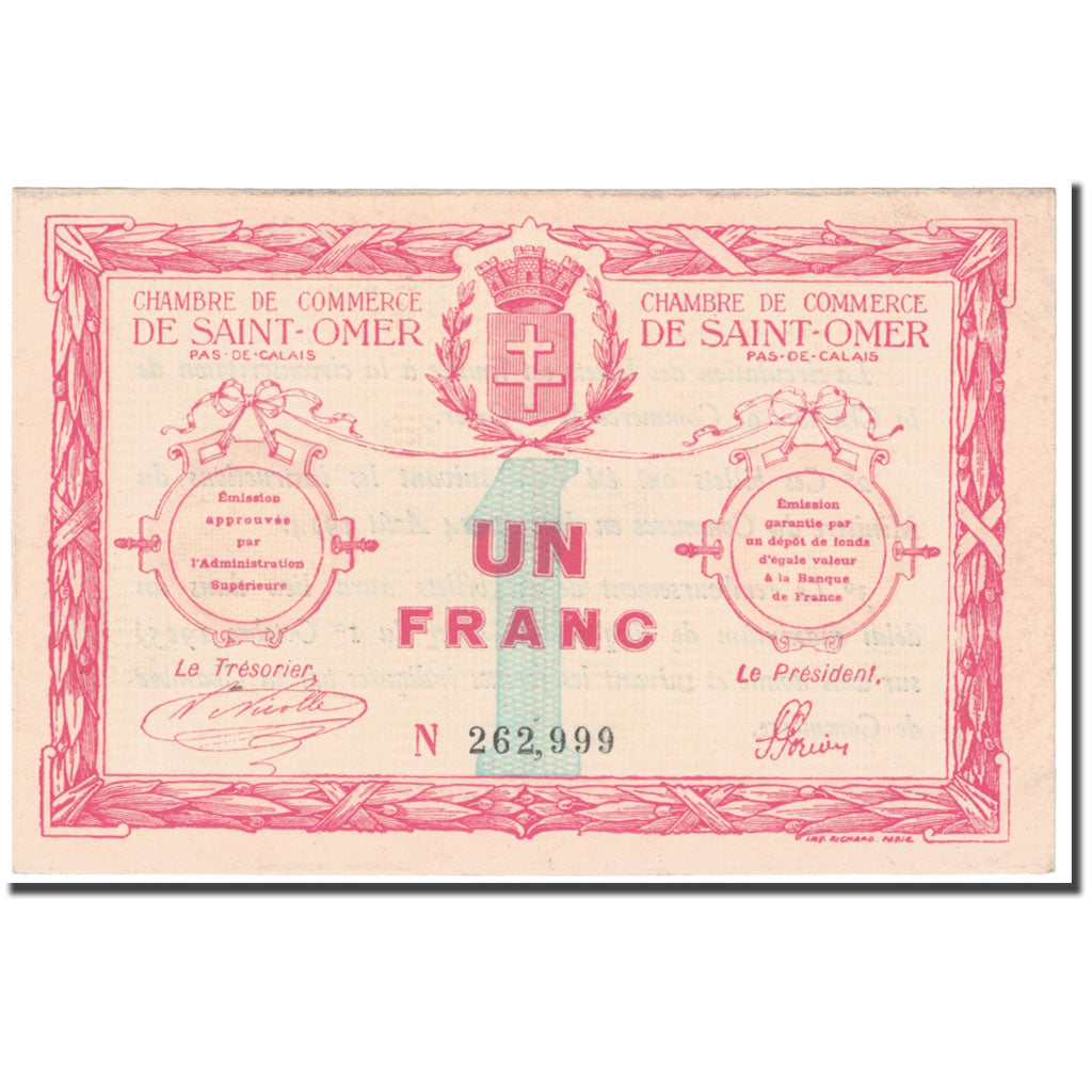 Frankreich, Saint-Omer, 1 Franc, 1914, VZ, Pirot:115-4