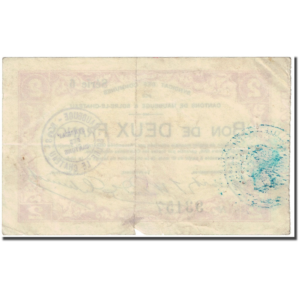 Frankrijk, Maubeuge & Solre-le-Château, 2 Francs, 1915, B, Pirot:59-1816
