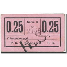 France, Romans, 25 Centimes, 1914-1921, Prisonniers de Guerre, EF(40-45)