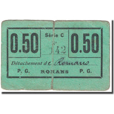 France, Romans, 50 Centimes, 1914-1921, Prisonniers de Guerre, VG(8-10)