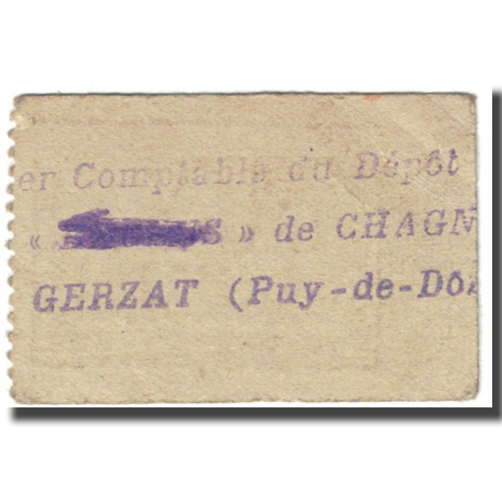 Francia, Chagnat-en-Limagne, 1 Franc, 1916, Prisonniers de Guerre, BB