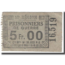 Francia, Chagnat-en-Limagne, 5 Francs, 1916, Prisonniers de Guerre, BC