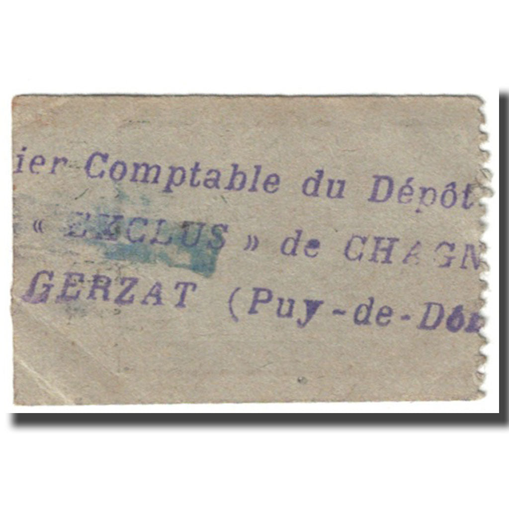 Francia, Chagnat-en-Limagne, 5 Francs, 1916, Prisonniers de Guerre, BC