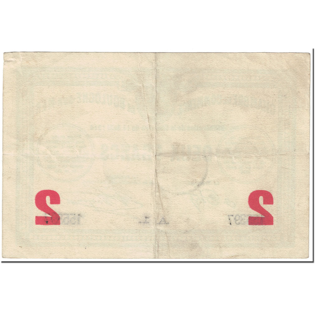 France, Boulogne-sur-Mer, 2 Francs, 1914, Chambre de Commerce, EF(40-45)