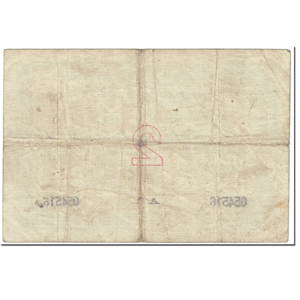 France, Boulogne-sur-Mer, 2 Francs, 1914, Chambre de Commerce, VF(20-25)